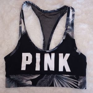 Victoria Secret Pink Black& Grey Floral Sports Bra Womens Sz XSmall(64)10